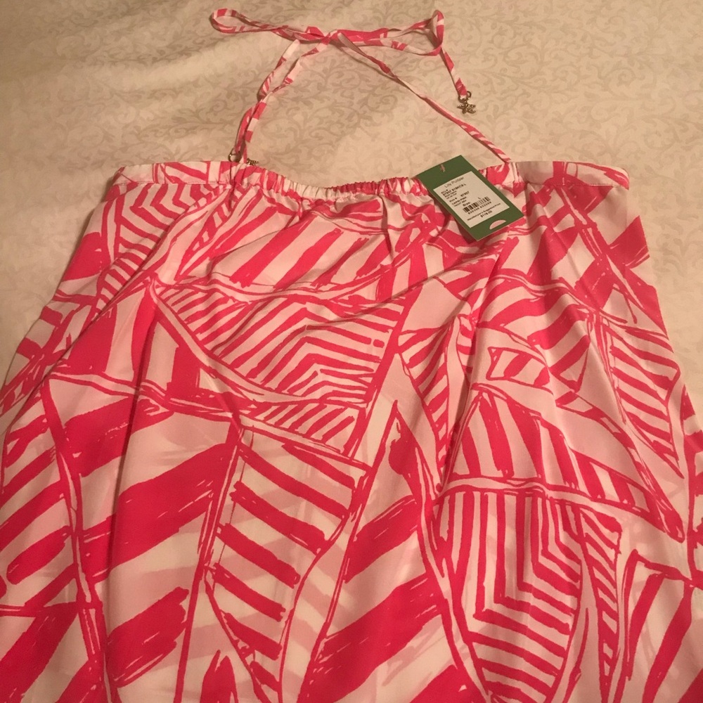 Lilly Pulitzer silk printed pattern tube top size large